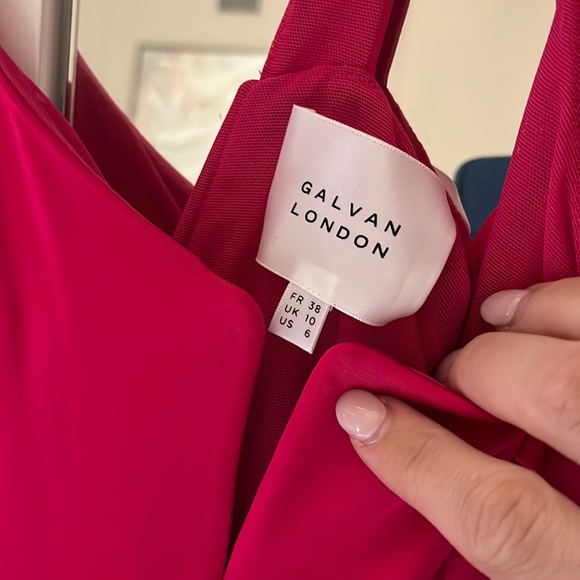 Galvan London Women’s Hot Pink Signature Corset Slit Dress Size 6 used - Picture 3 of 6